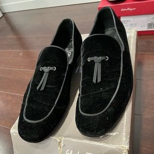 Salvatore ferragamo velvet tux shoes authentic men